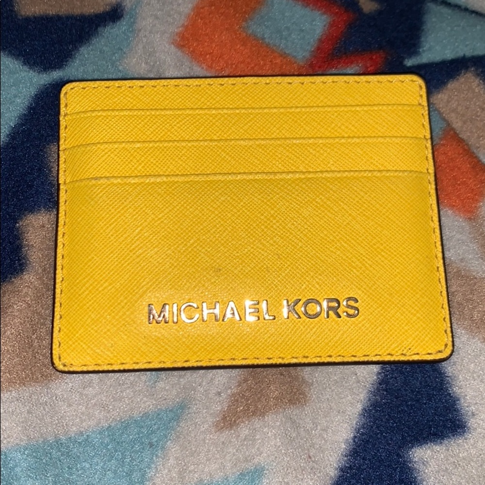 Yellow Leather card holder
